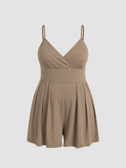 Cider - V Neck Wide Leg Romper Curve & Plus