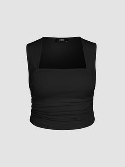 Cider - Ruched Square Neck Tank Top Curve & Plus