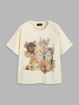 Cider - Jersey Round Neckline Animal Short Sleeve Tee Curve & Plus