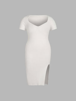 Cider - Knit Solid Sweetheart Split Dress Curve & Plus
