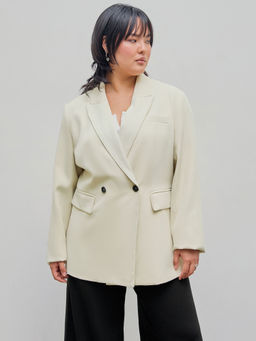 Cider - Collar Solid Pocket Blazer Curve & Plus