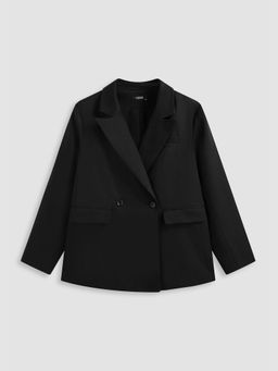 Cider - Collar Solid Pocket Blazer Curve & Plus