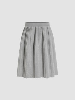 Cider - Mid Waist Ruched Knitted Ruffle Mini Skirt