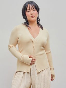Cider - Time for Coffee Knitted Long Sleeve Top Curve & Plus