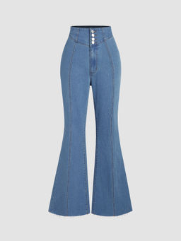 Cider - Denim High Waist Flared Jeans