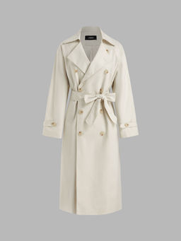 Cider - Collar Solid Pocket Trench Coat