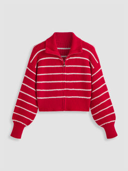 Cider - Solid Knit Polo Zipper Cardigan Curve & Plus