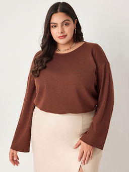 Cider - Round Neck Solid Bodysuit Curve & Plus