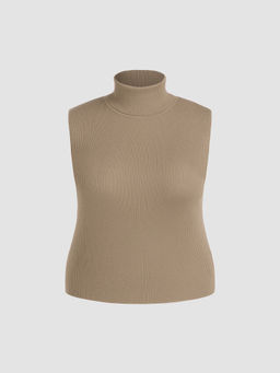 Cider - Wool-Blend High Neck Knit Crop Top Curve & Plus