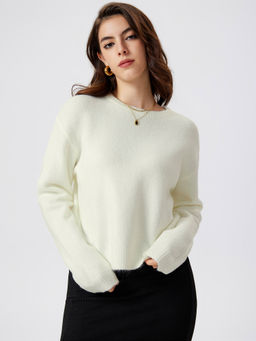 Cider - Round Neck Knitted Long Sleeve Sweater
