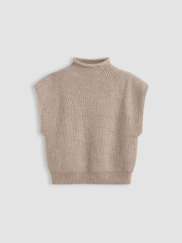 Cider - High Neck Solid Knitted Vest