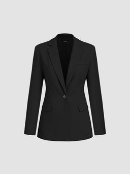 Cider - Collar Solid Button Split Blazer