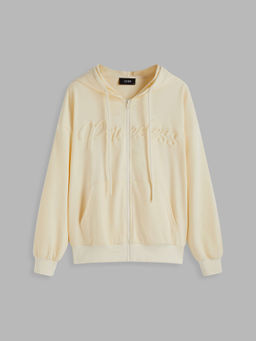 Cider - Terry Letter Pocket Zip Drawstring Hoodie