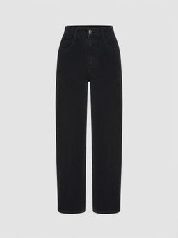 Cider - High Stretch Denim High Waist Pocket Cropped Straight Leg Jeans