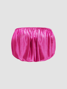 Cider - Satin Ruched Crop Tube Top