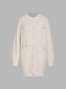 Cider - Round Neckline Solid Button Cardigan