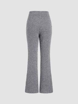 Cider - Wool-Blend Middle Waist Solid Flared Trousers