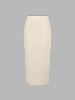 Cider - Mid Waist Solid Zipper Pencil Maxi Skirt