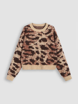 Cider - Wool-Blend Animal Graphic Knitted Long Sleeve Top