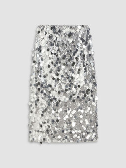 Cider - Sequin Mid Waist Split Midi Skirt