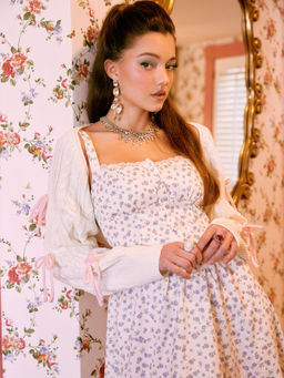 Cider - Cable Knit Bowknot Long Sleeve Shrug