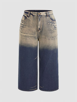 Cider - Denim Gradient Pocket Straight Leg Jeans Curve & Plus