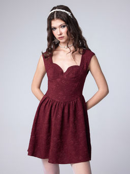 Cider - Sweetheart Floral Ruffle Mini Dress