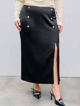 Cider - Mid Rise Split Long Skirt Curve & Plus