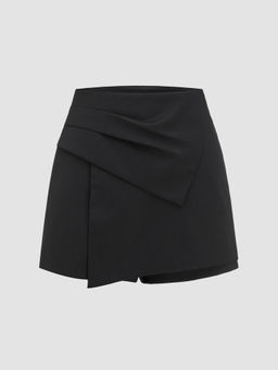 Cider - Woven Mid Rise Asymmetrical Hem Shorts
