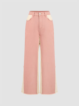 Cider - Denim High Rise Contrasting Binding Straight Leg Jeans