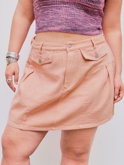 Cider - Denim Mid Rise Solid Shorts Curve & Plus