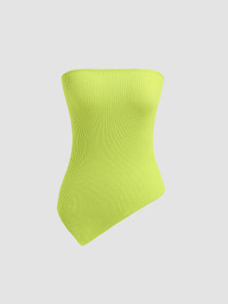 Cider - Asymmetrical Hem Knitted Crop Tube Top