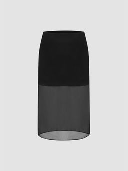 Cider - Woven Low Rise Solid Midi Skirt