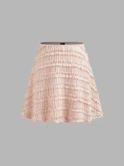 Cider - Woven Mid Rise Texture Mini Skirt
