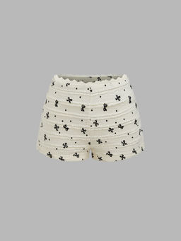 Cider - Low Rise Bowknot & Polka Dot Micro Shorts