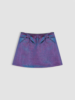 Cider - Woven Mid Rise Solid Bowknot Mini Skort