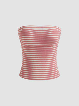 Cider - Strapless Striped Crop Tube Top