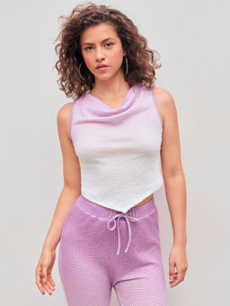 Cider - Cowl Neck Gradient Crop Tank Top