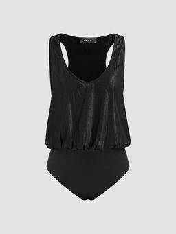Cider - Scoop Neckline Solid Sleeveless Bodysuit