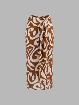 Cider - Mid Rise Abstract Knotted Split Maxi Skirt