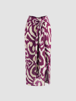 Cider - Mid Rise Abstract Knotted Split Maxi Skirt