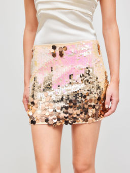 Cider - Sequin Low Rise Mini Skirt
