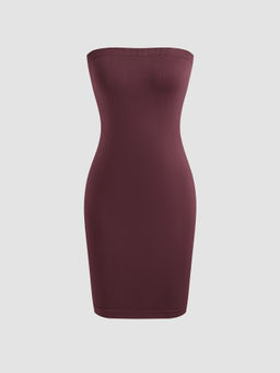 Cider - Seamless Solid Tube Midi Dress