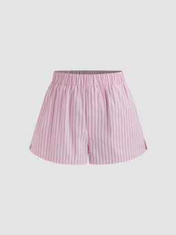 Cider - Cotton Mid Rise Striped Shorts