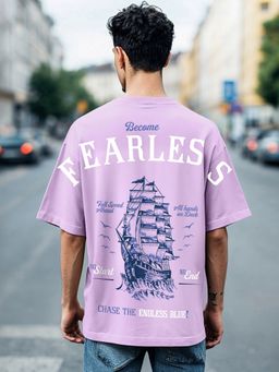 Bewakoof - Heavy Duty 1.0 Men Purple Graphic Printed Oversized T-Shirt