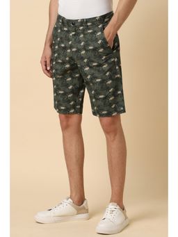 Allen Solly - Men Olive Printed Slim Fit Shorts