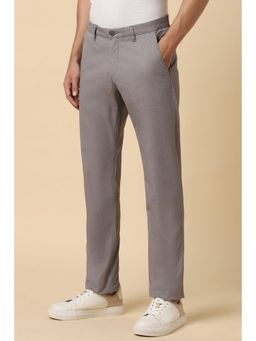 Allen Solly - Men Grey Slim Fit Textured Casual Trousers