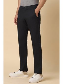 Allen Solly - Men Black Slim Fit Solid Casual Trousers