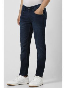 Van Heusen - Men Navy Blue Dark Wash Skinny Fit Jeans