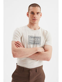 Trendyol - Man Beige T-Shirt